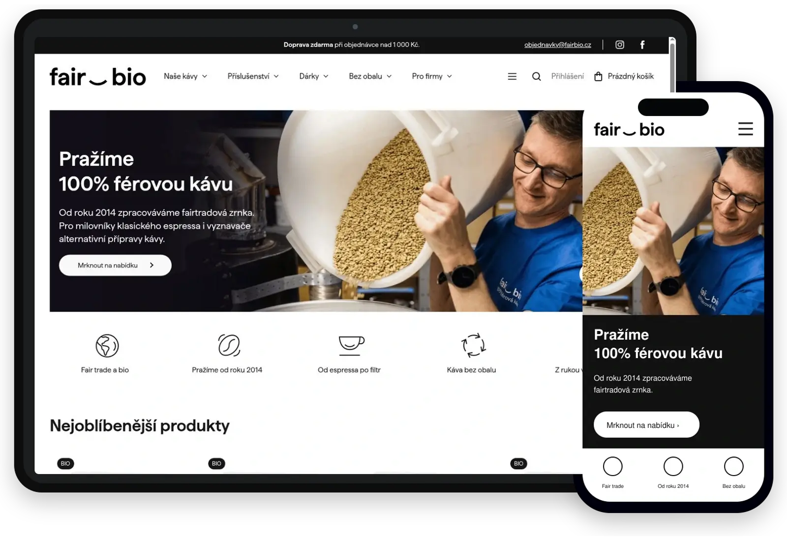 Fair & Bio — desktopová a mobilní verze