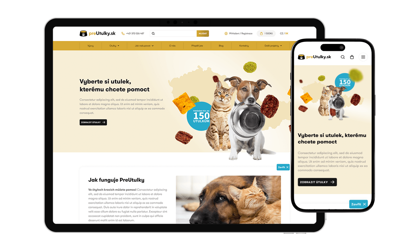 Preutulky.sk — Charitatívny e-shop · B2C