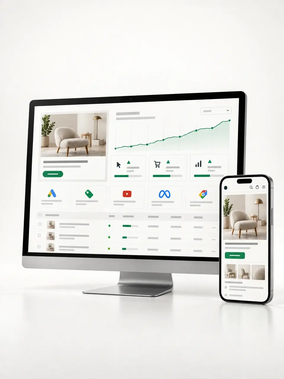 Ukážka marketingového dashboardu e-shopu