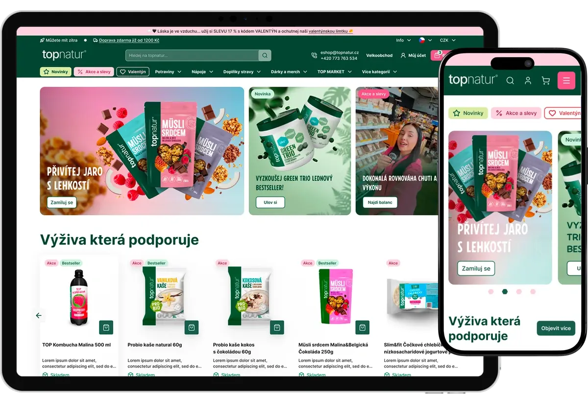 Topnatur — Zdravé potraviny · B2C + B2B