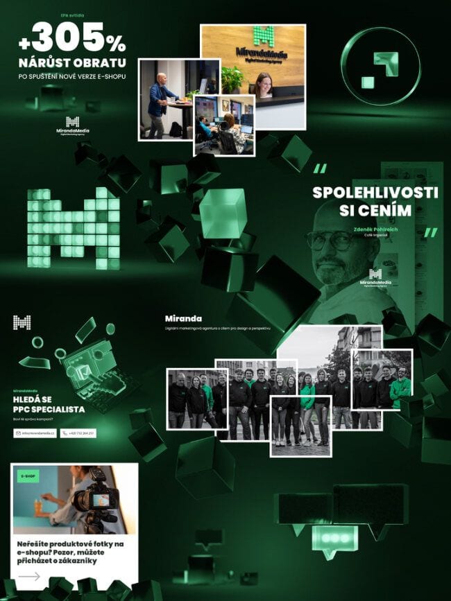 mockup instagram MirandaMedia Group grafický dizajn